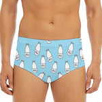 Milk Bottle Cartoon Pattern Print Men's Triangle Swim Briefs