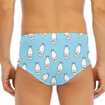 Milk Bottle Cartoon Pattern Print Men's Triangle Swim Briefs