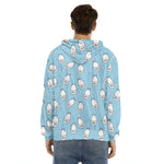 Milk Bottle Cartoon Pattern Print Men's Velvet Pullover Hoodie
