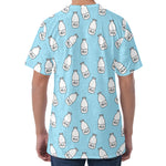 Milk Bottle Cartoon Pattern Print Men's Velvet T-Shirt