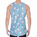 Milk Bottle Cartoon Pattern Print Men's Velvet Tank Top