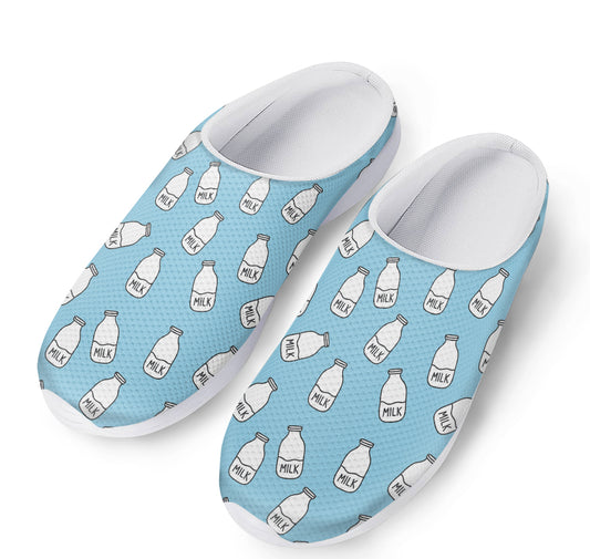 Milk Bottle Cartoon Pattern Print Mesh Casual Shoes
