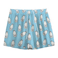 Milk Bottle Cartoon Pattern Print Mesh Shorts