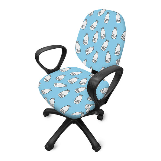 Milk Bottle Cartoon Pattern Print Office Chair Cover