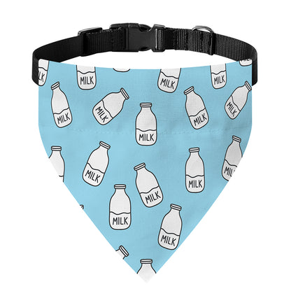 Milk Bottle Cartoon Pattern Print Over The Collar Dog Bandana