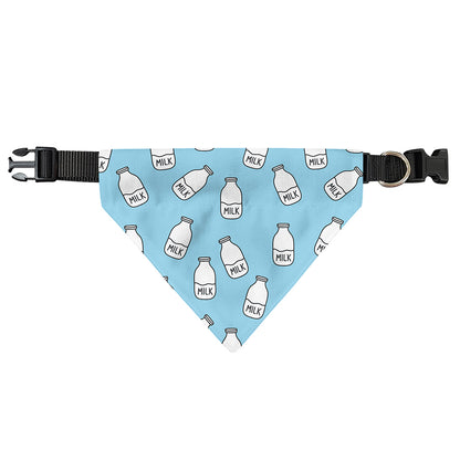 Milk Bottle Cartoon Pattern Print Over The Collar Dog Bandana