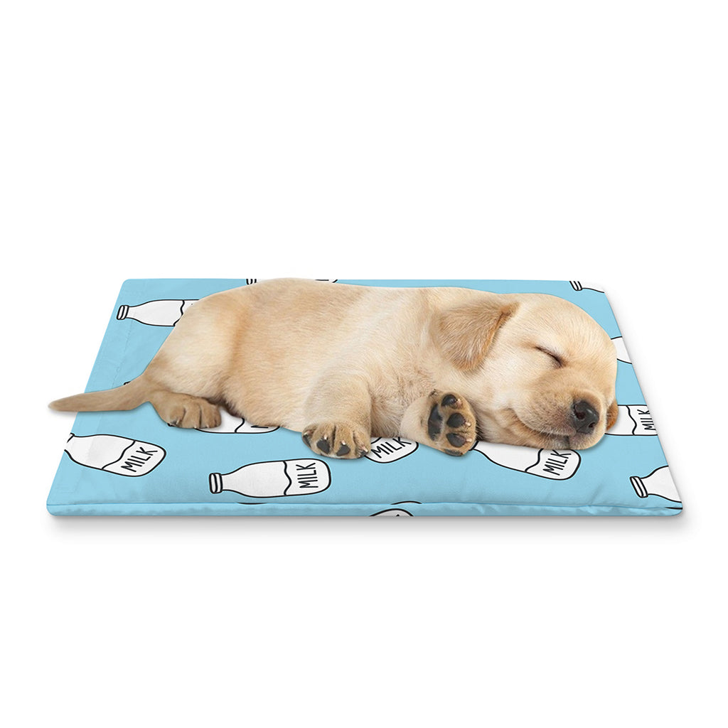 Milk Bottle Cartoon Pattern Print Pet Cooling Mat Cover