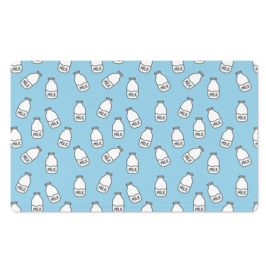 Milk Bottle Cartoon Pattern Print Polyester Doormat