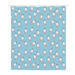 Milk Bottle Cartoon Pattern Print Polyester Shower Curtain