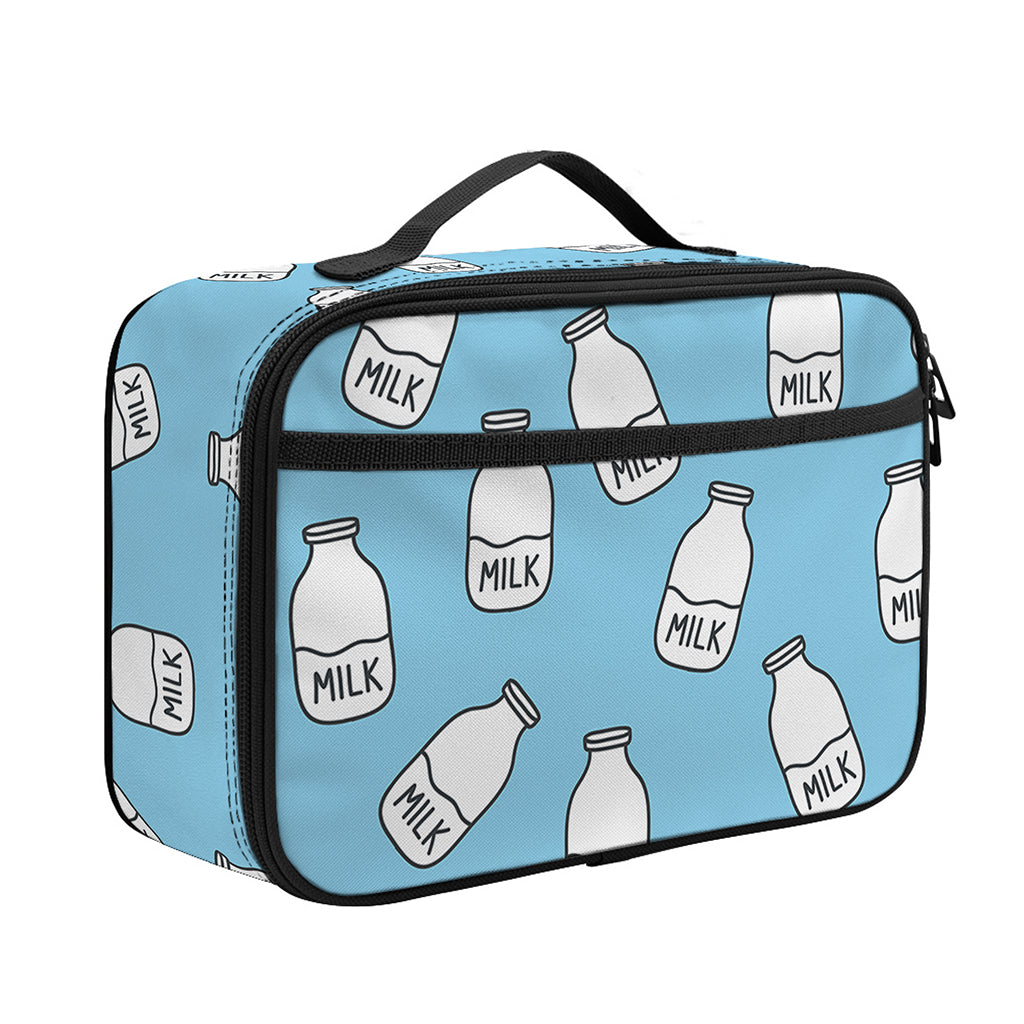 Milk Bottle Cartoon Pattern Print Portable Lunch Bag
