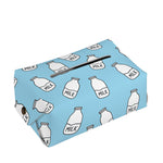 Milk Bottle Cartoon Pattern Print Rectangle Tissue Box Cover