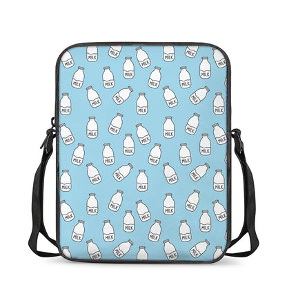 Milk Bottle Cartoon Pattern Print Rectangular Crossbody Bag