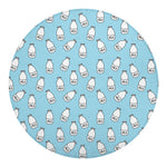 Milk Bottle Cartoon Pattern Print Round Blanket