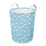 Milk Bottle Cartoon Pattern Print Round Laundry Basket
