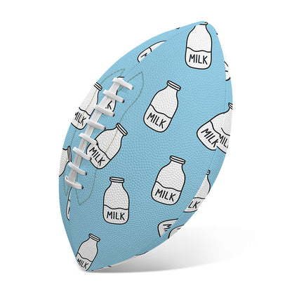 Milk Bottle Cartoon Pattern Print Rugby Ball
