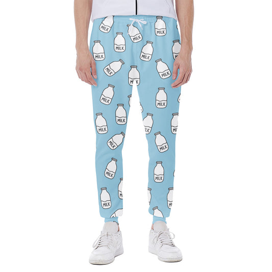 Milk Bottle Cartoon Pattern Print Scuba Joggers