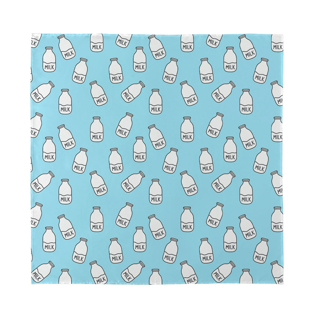 Milk Bottle Cartoon Pattern Print Silk Bandana