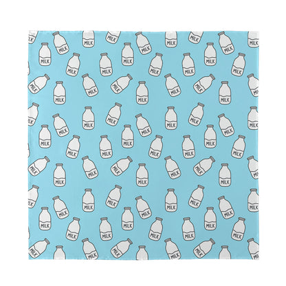 Milk Bottle Cartoon Pattern Print Silk Bandana