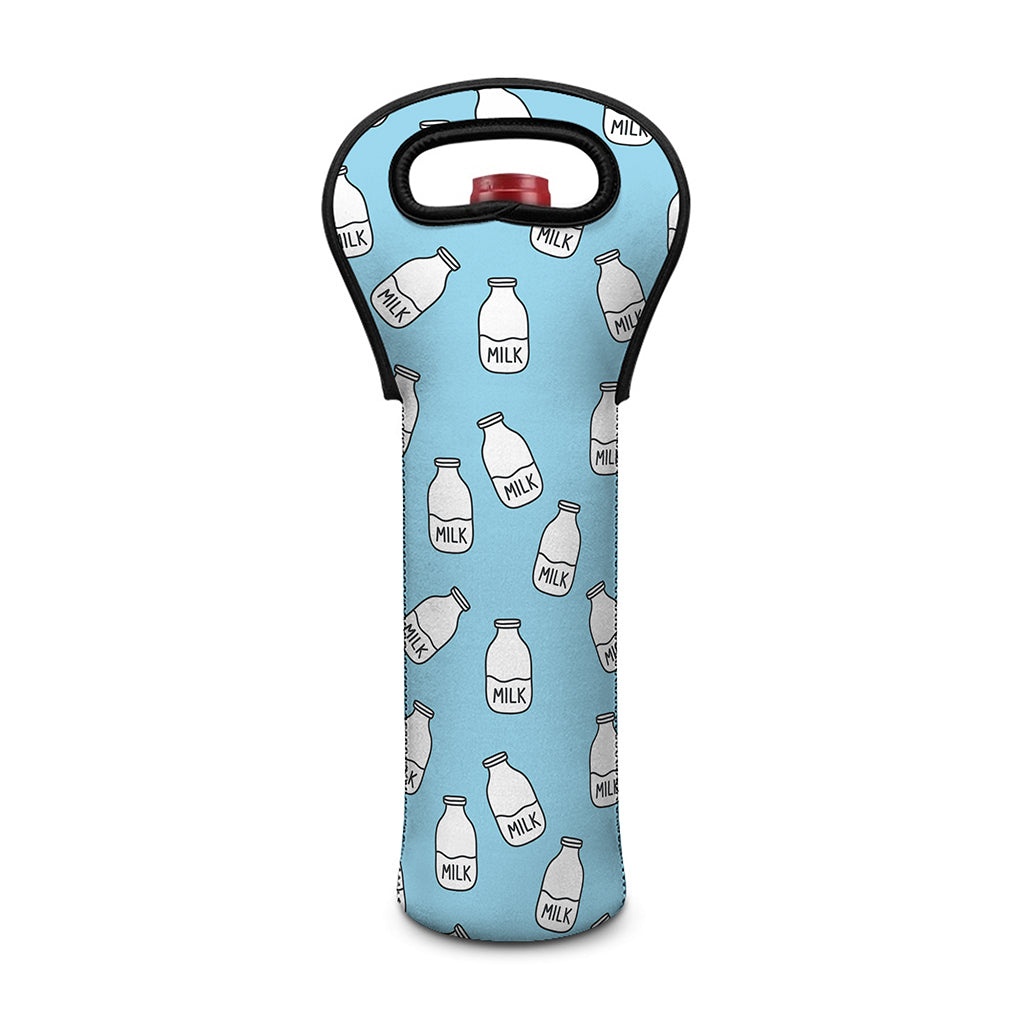 Milk Bottle Cartoon Pattern Print Single Neoprene Wine Tote