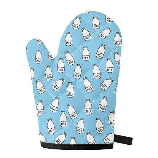 Milk Bottle Cartoon Pattern Print Single Oven Mitt