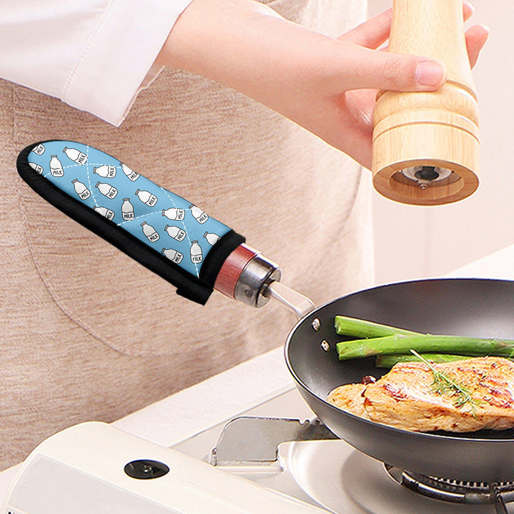 Milk Bottle Cartoon Pattern Print Skillet Handle Cover