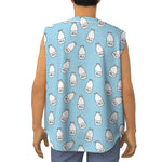 Milk Bottle Cartoon Pattern Print Sleeveless Baseball Jersey