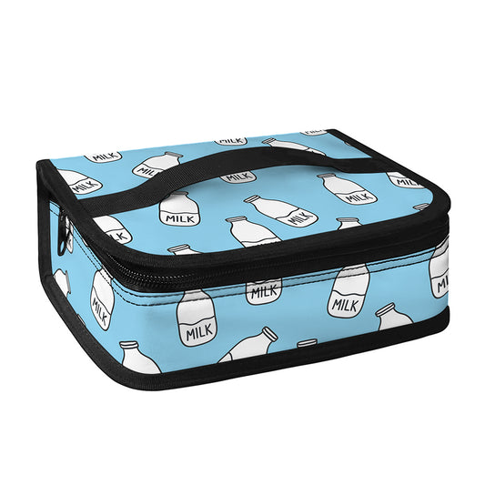 Milk Bottle Cartoon Pattern Print Small Lunch Bag