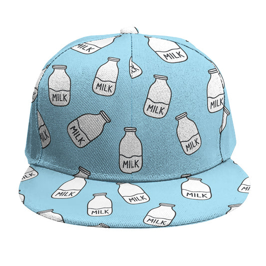 Milk Bottle Cartoon Pattern Print Snapback Cap