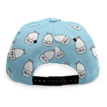 Milk Bottle Cartoon Pattern Print Snapback Cap