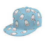 Milk Bottle Cartoon Pattern Print Snapback Cap