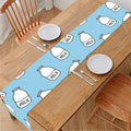 Milk Bottle Cartoon Pattern Print Table Runner