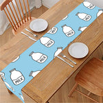 Milk Bottle Cartoon Pattern Print Table Runner
