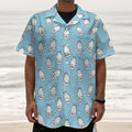 Milk Bottle Cartoon Pattern Print Textured Short Sleeve Shirt