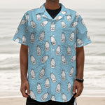 Milk Bottle Cartoon Pattern Print Textured Short Sleeve Shirt