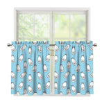 Milk Bottle Cartoon Pattern Print Tier Curtains