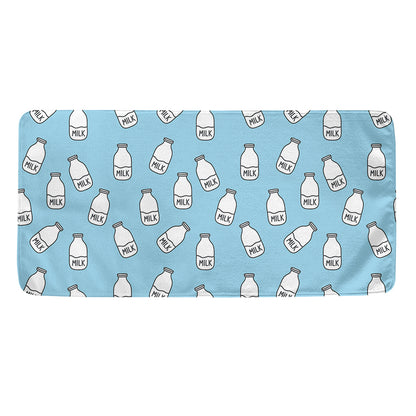Milk Bottle Cartoon Pattern Print Towel
