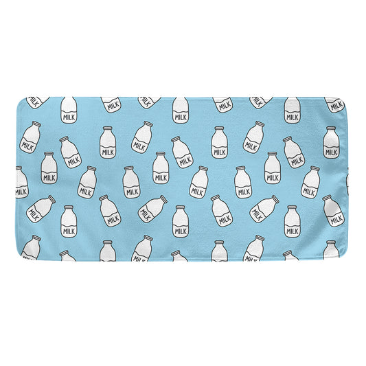Milk Bottle Cartoon Pattern Print Towel
