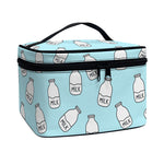 Milk Bottle Cartoon Pattern Print Travel Makeup Bag
