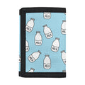 Milk Bottle Cartoon Pattern Print Trifold Wallet