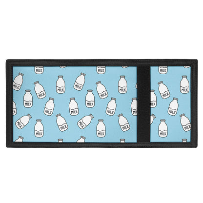 Milk Bottle Cartoon Pattern Print Trifold Wallet