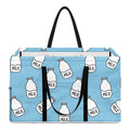 Milk Bottle Cartoon Pattern Print Utility Tote Bag