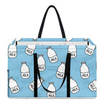 Milk Bottle Cartoon Pattern Print Utility Tote Bag