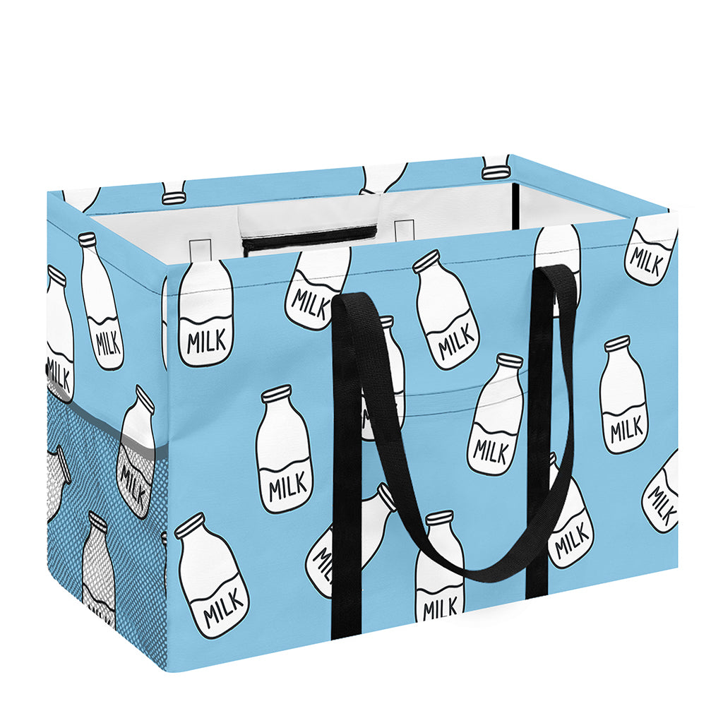 Milk Bottle Cartoon Pattern Print Utility Tote Bag