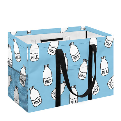 Milk Bottle Cartoon Pattern Print Utility Tote Bag