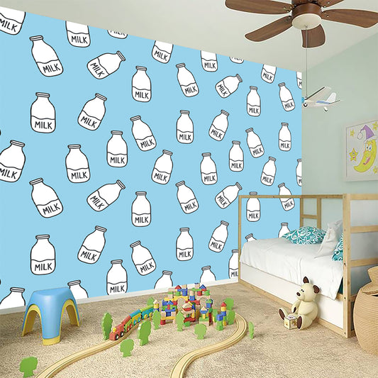Milk Bottle Cartoon Pattern Print Wall Sticker