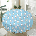 Milk Bottle Cartoon Pattern Print Waterproof Round Tablecloth