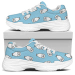 Milk Bottle Cartoon Pattern Print White Chunky Shoes