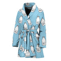 Milk Bottle Cartoon Pattern Print Women's Bathrobe