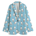 Milk Bottle Cartoon Pattern Print Women's Blazer