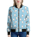 Milk Bottle Cartoon Pattern Print Women's Bomber Jacket